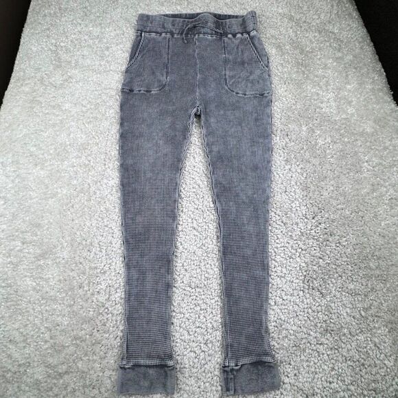 AIDEN Thermal Waffle Knit High Rise Legging Washed Out Gray - Picture 1 of 6